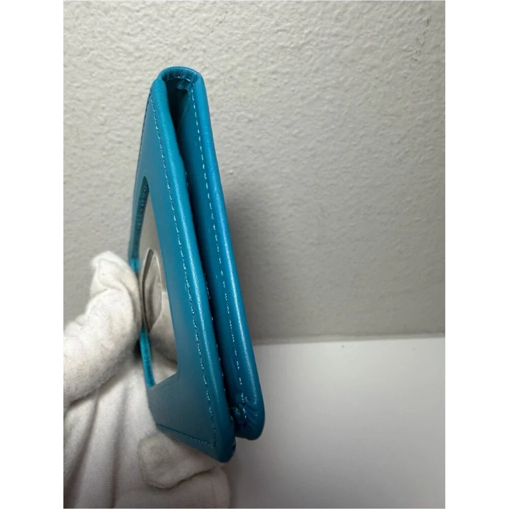 Vintage Yves Saint Laurent Blue Leather Cardholder in Excellent Condition